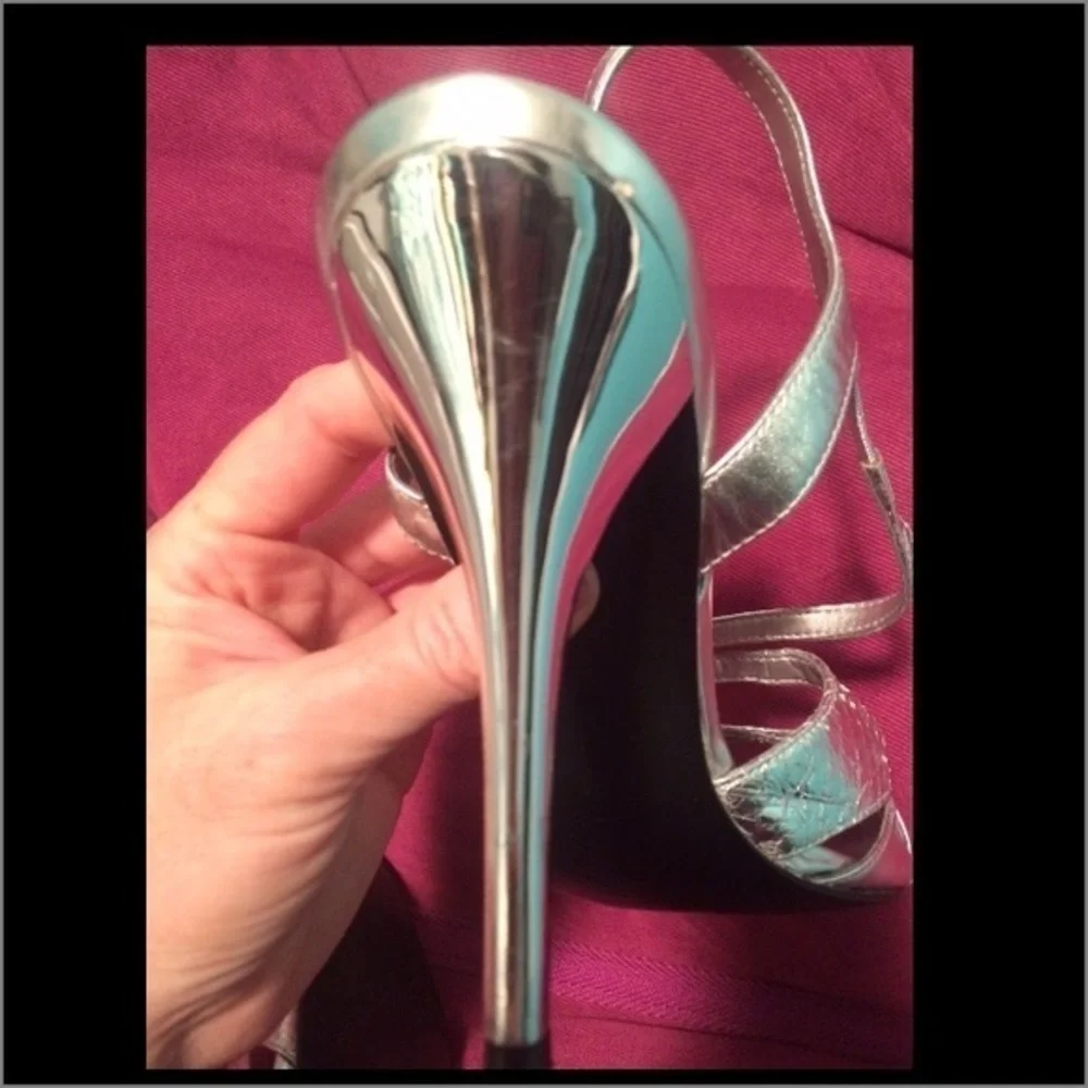 Guess by Marciano Silver Strappy Heels